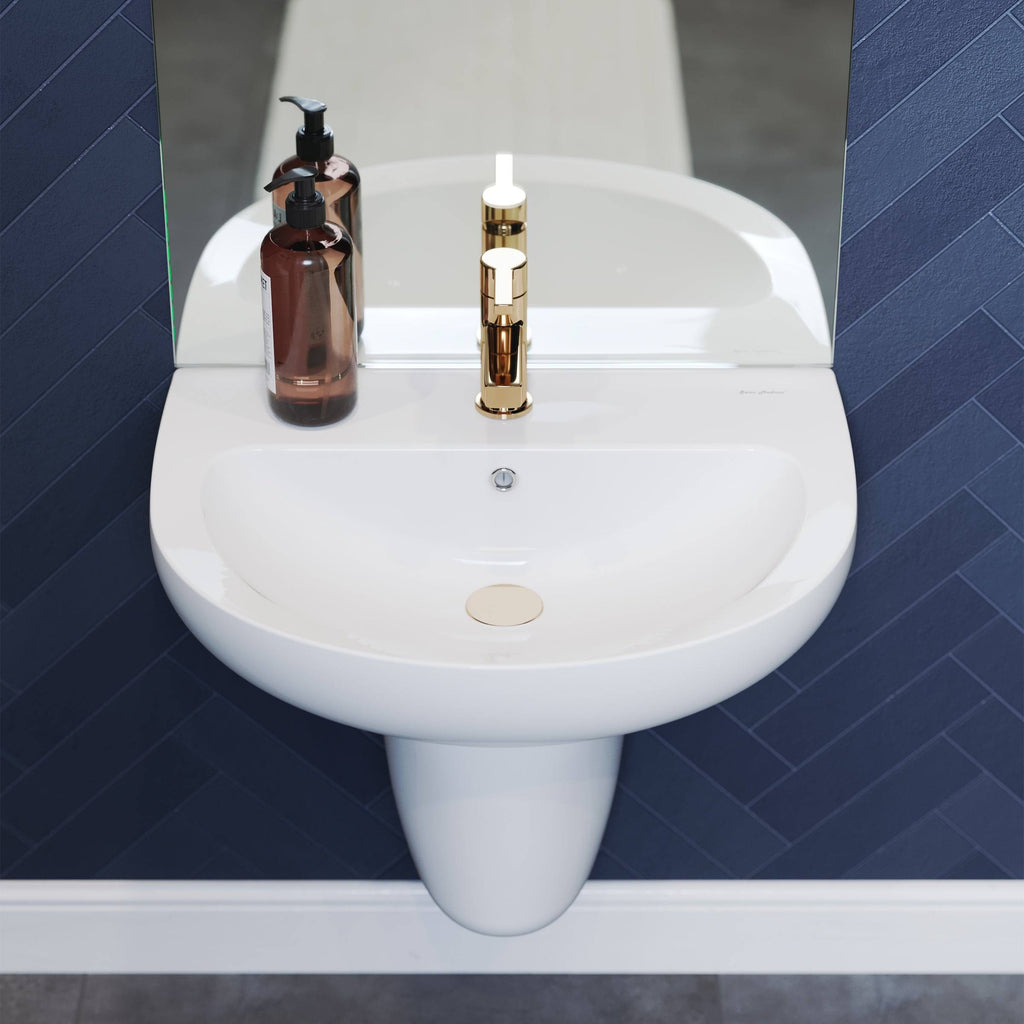 Glossy White Wall Mount Sink W35857