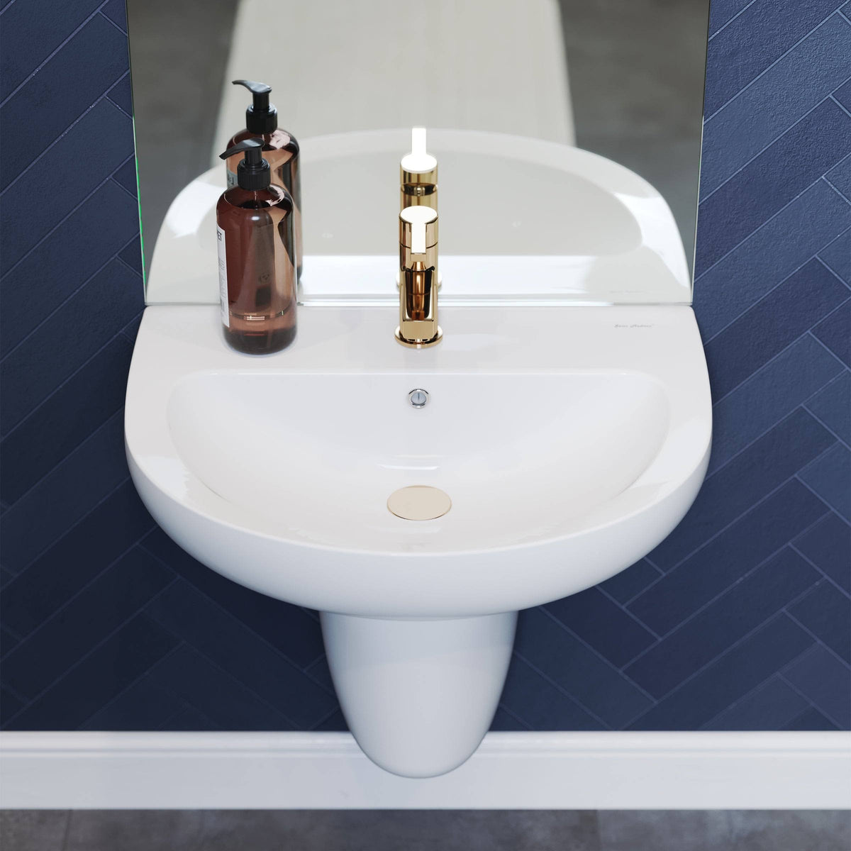 Glossy White Wall Mount Sink W35857