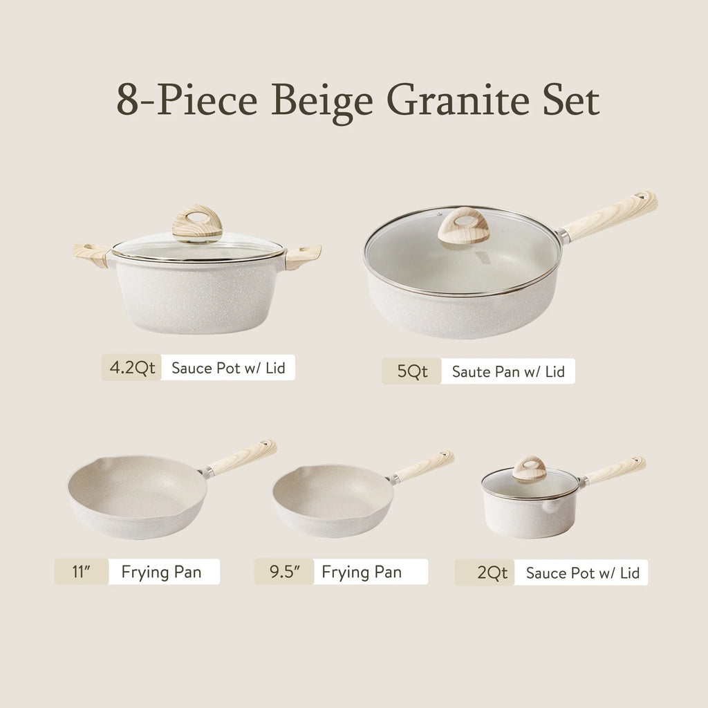 8 Pcs Nonstick Induction Cookware Set G9389