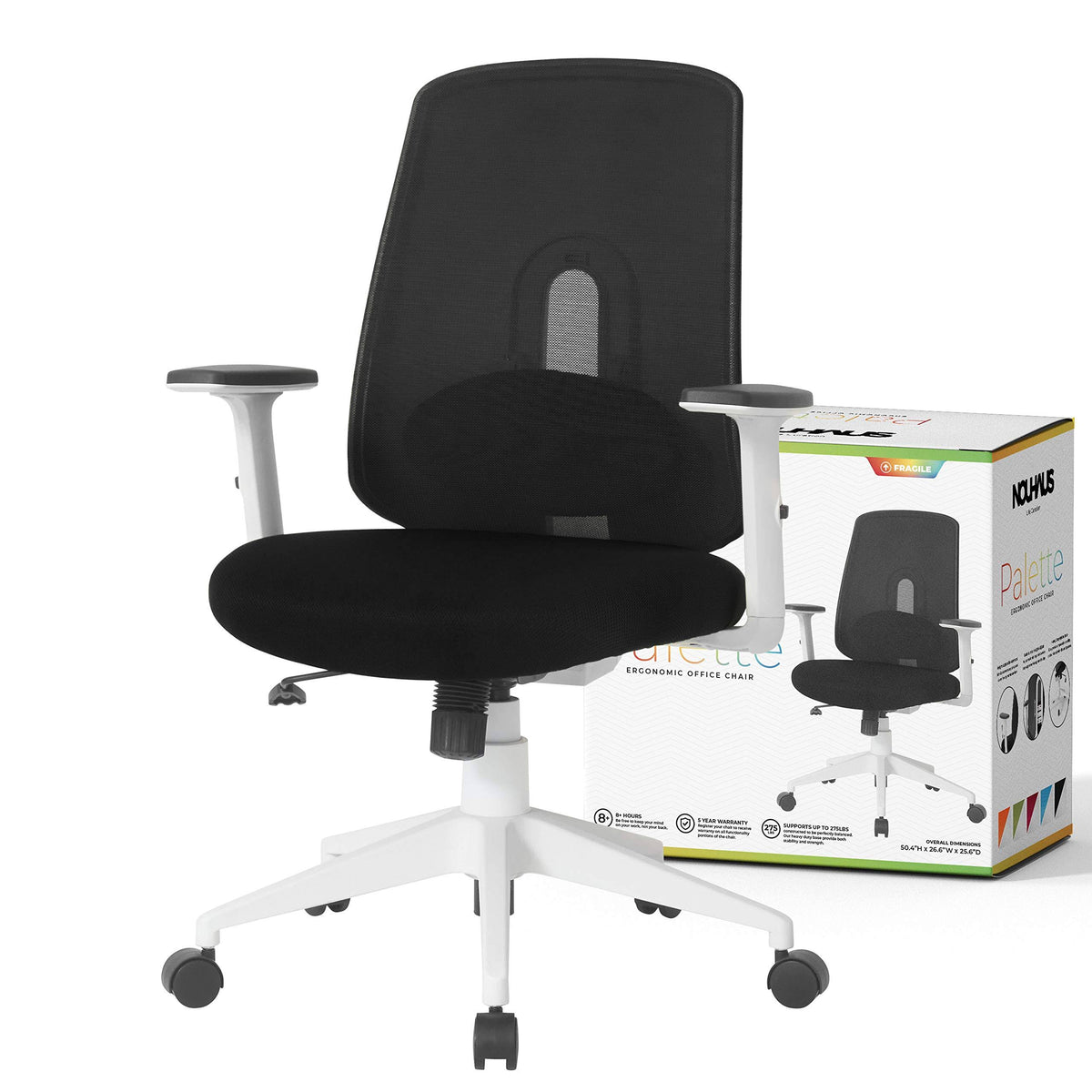 Ergonomic Swivel Office Chair with Lumbar Adjust (Black) C62332