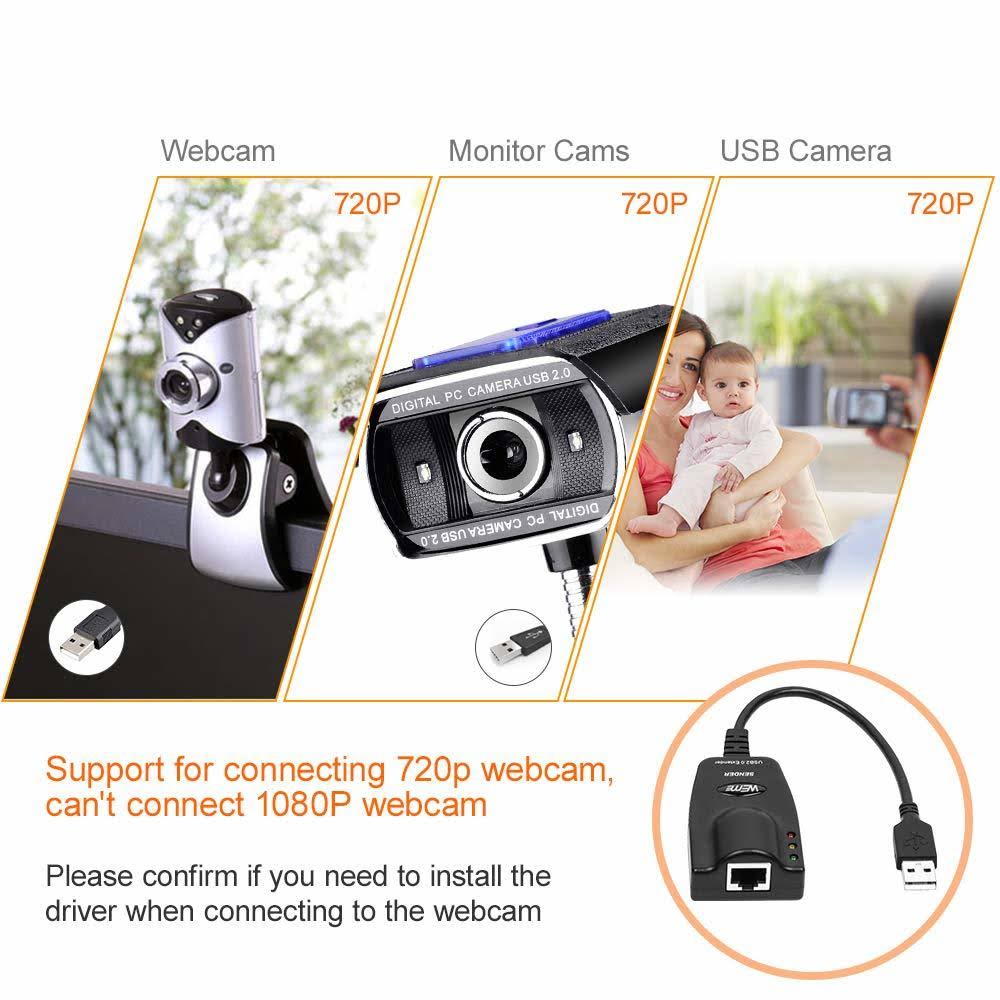 USB 2.0 Extender to RJ45 Over Cat5/5E/6 Connection Up to 100 Meter/328 ft Ethernet Extension Cable Type A Male to A Female W308