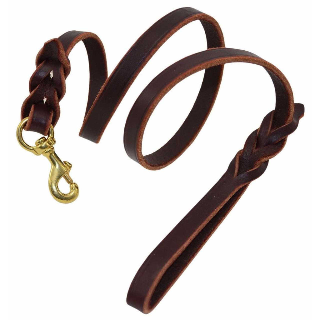 Braided Leather Leash J5325