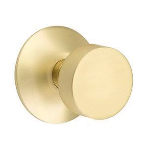 Satin Brass Round Privacy Door Knob with Rose S16903