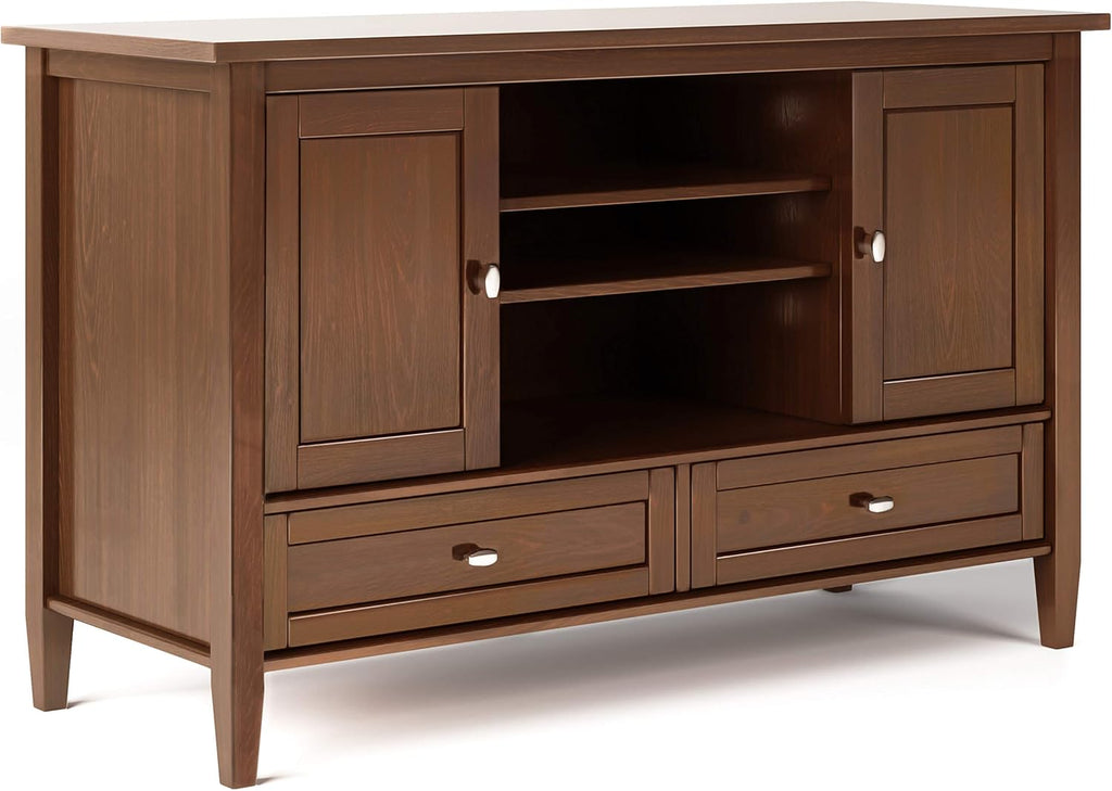 Black Solid Wood TV Media Stand with Storage Cabinet G902601