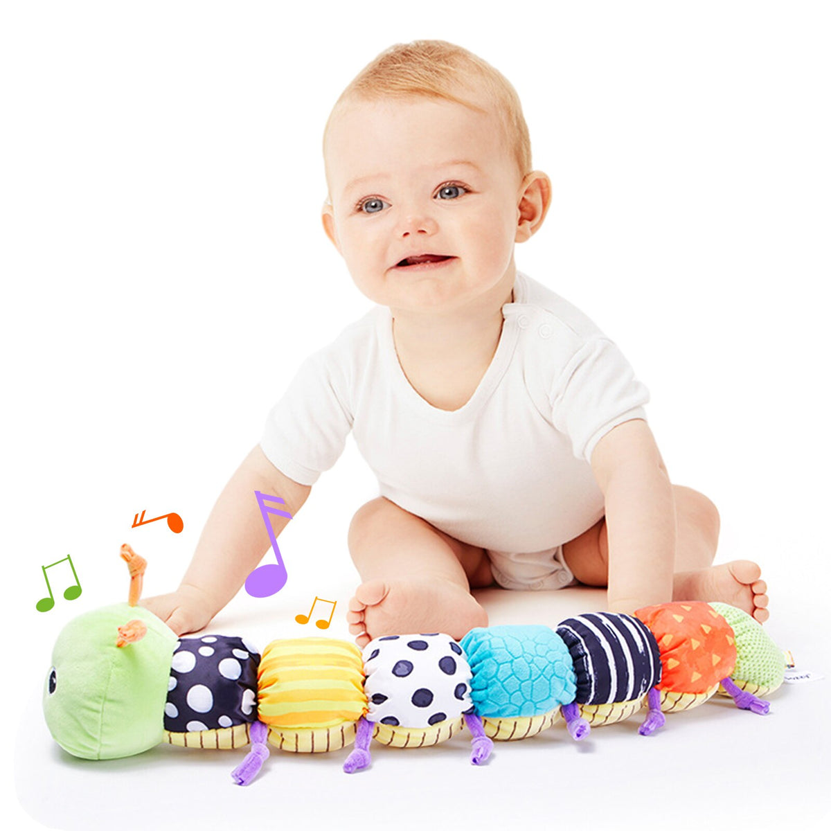 Multicolor Baby Toy Plush Caterpillar Rattle Y464653