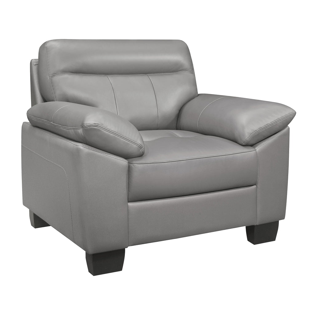 Gray Leather Upholstered Chair W32355