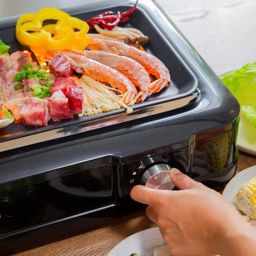 Electric Smokeless Indoor Infrared BBQ Grill with Non-Stick Grate and Drip Tray, Black M140534