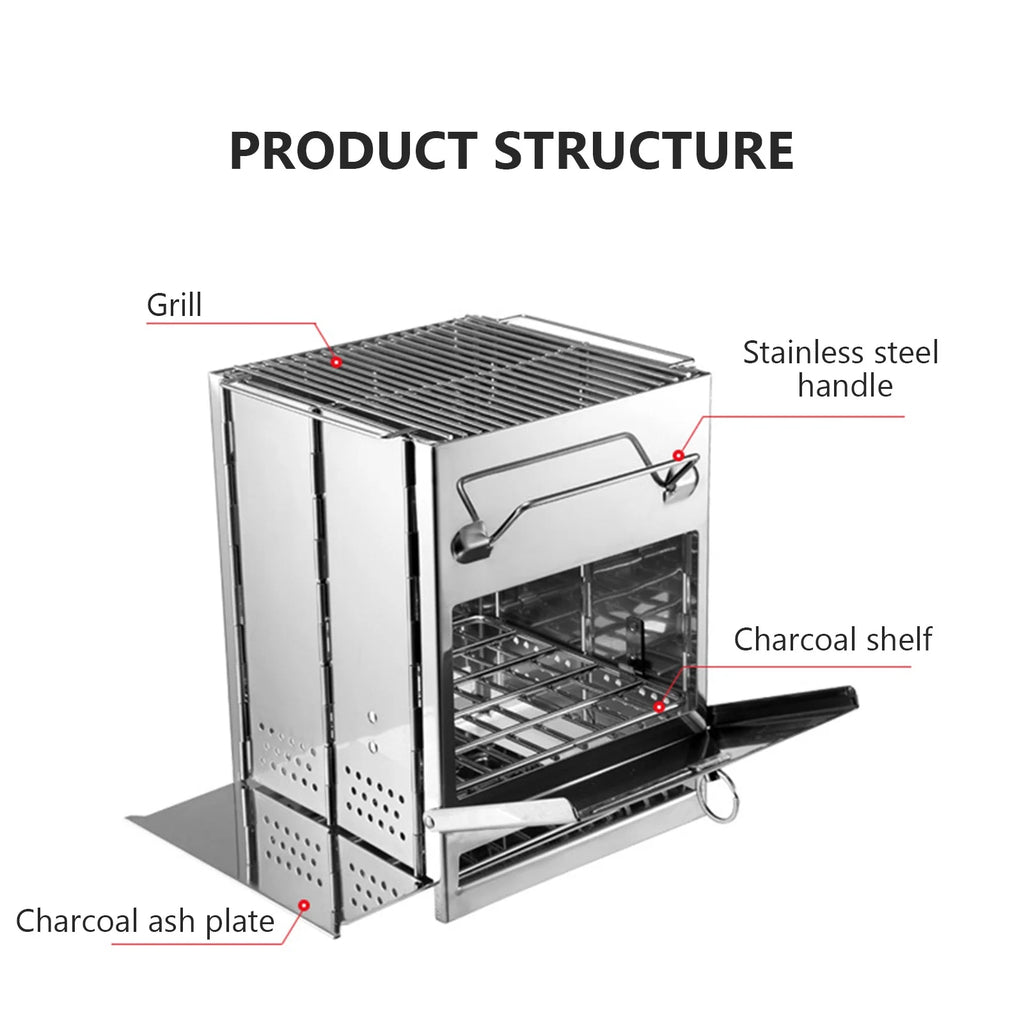 Stainless Steel Foldable Charcoal Grill N111021