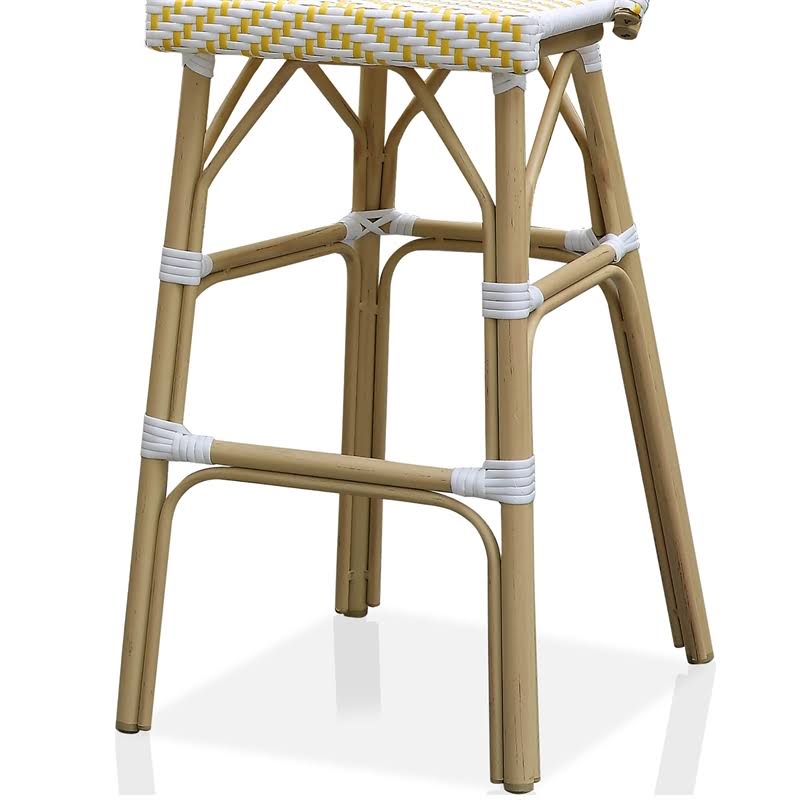 Yellow Aluminum Patio Bar Chairs Set of 2 Q10121