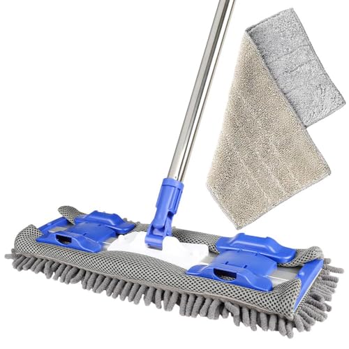 Microfiber Mop with 2 Reusable Flat Mop Pads H9030