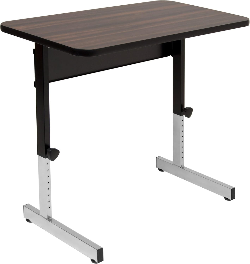 Height Adjustable Office Desk with Black Frame and Grey Top, 36 Inch X5749