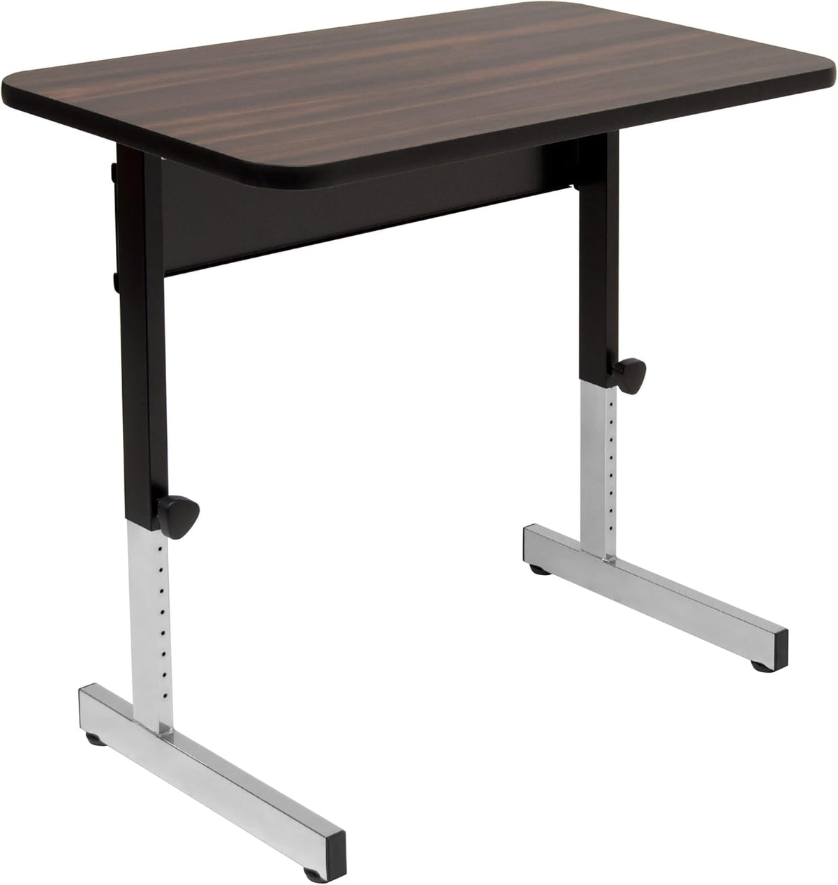 Height Adjustable Office Desk with Black Frame and Grey Top, 36 Inch X5749